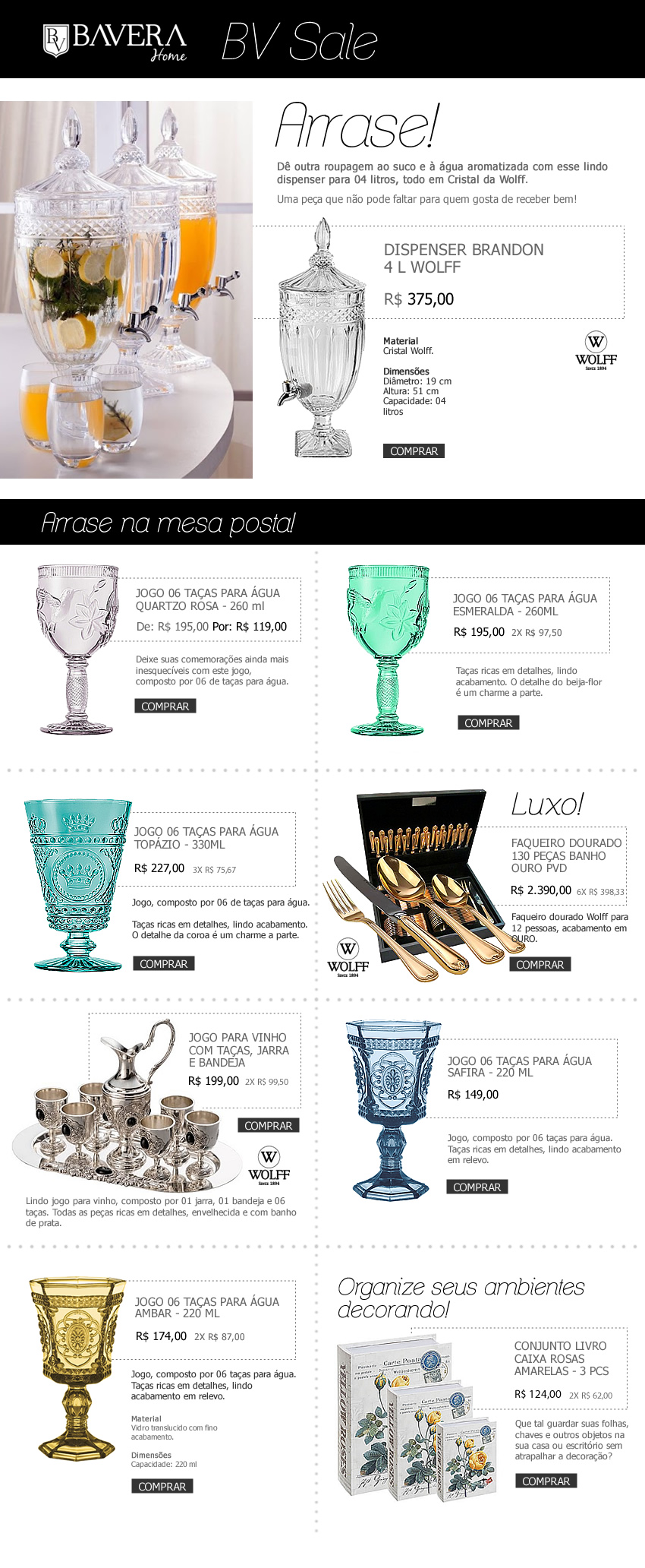 Landing page para loja virtual Bavera