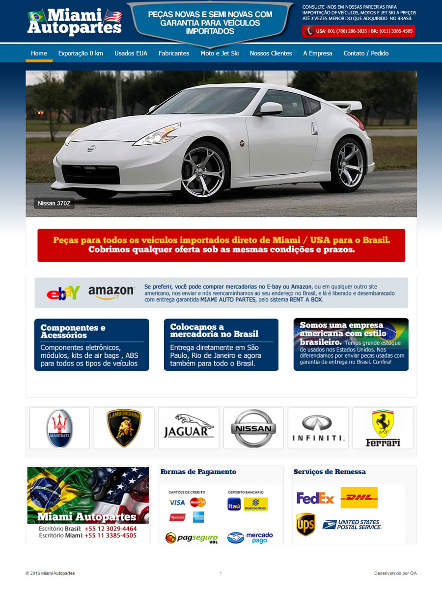 Site empresarial Miami Autopartes - Miami - EUA
