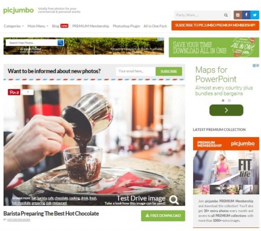 Picjumbo tem diversas categorias diferentes com imagens dos mais diversos tipos