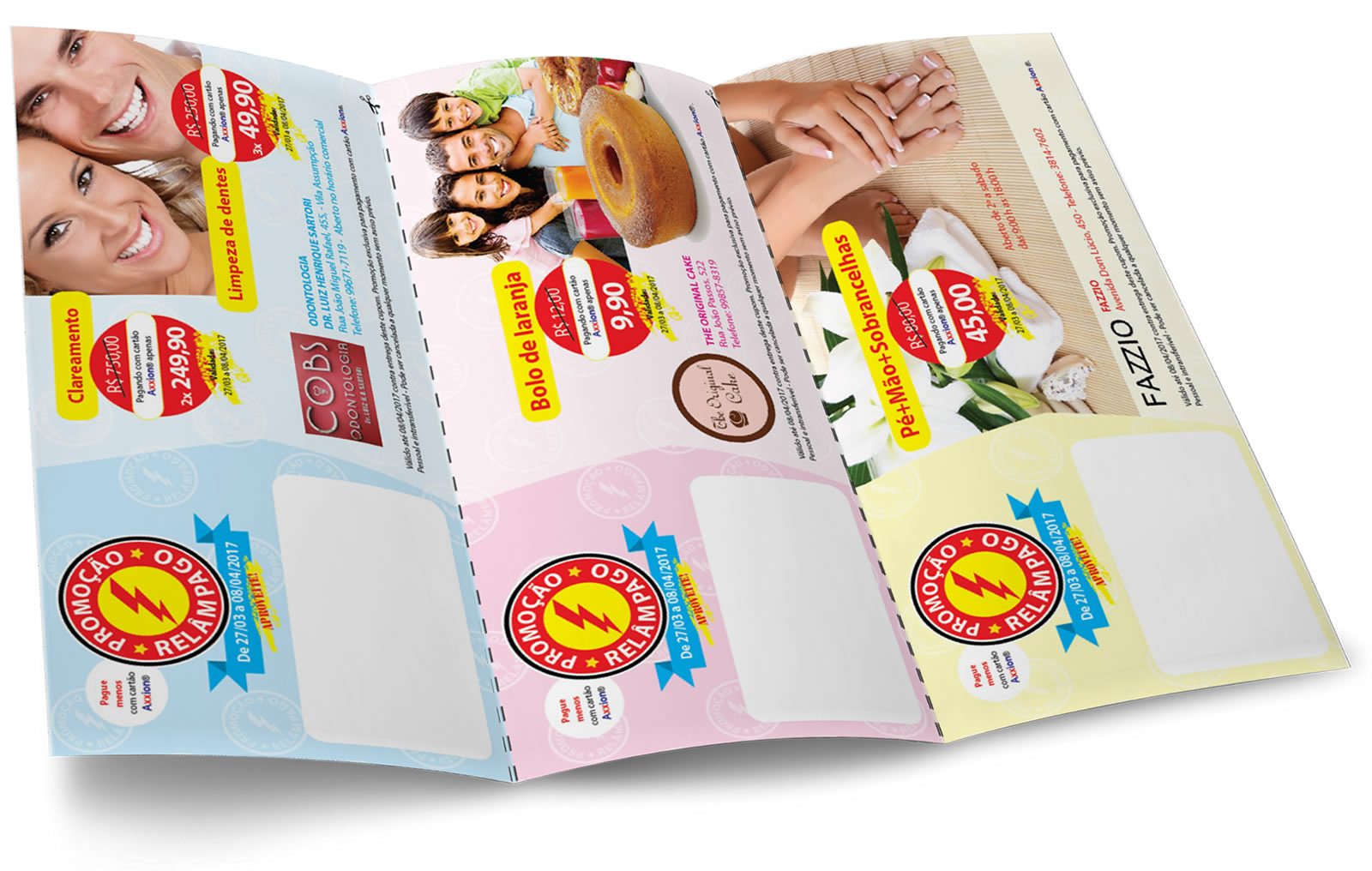 Design gráfico de Folheto de Cupons A4 para Cartões Axxion | Osvaldo Almeida Designer