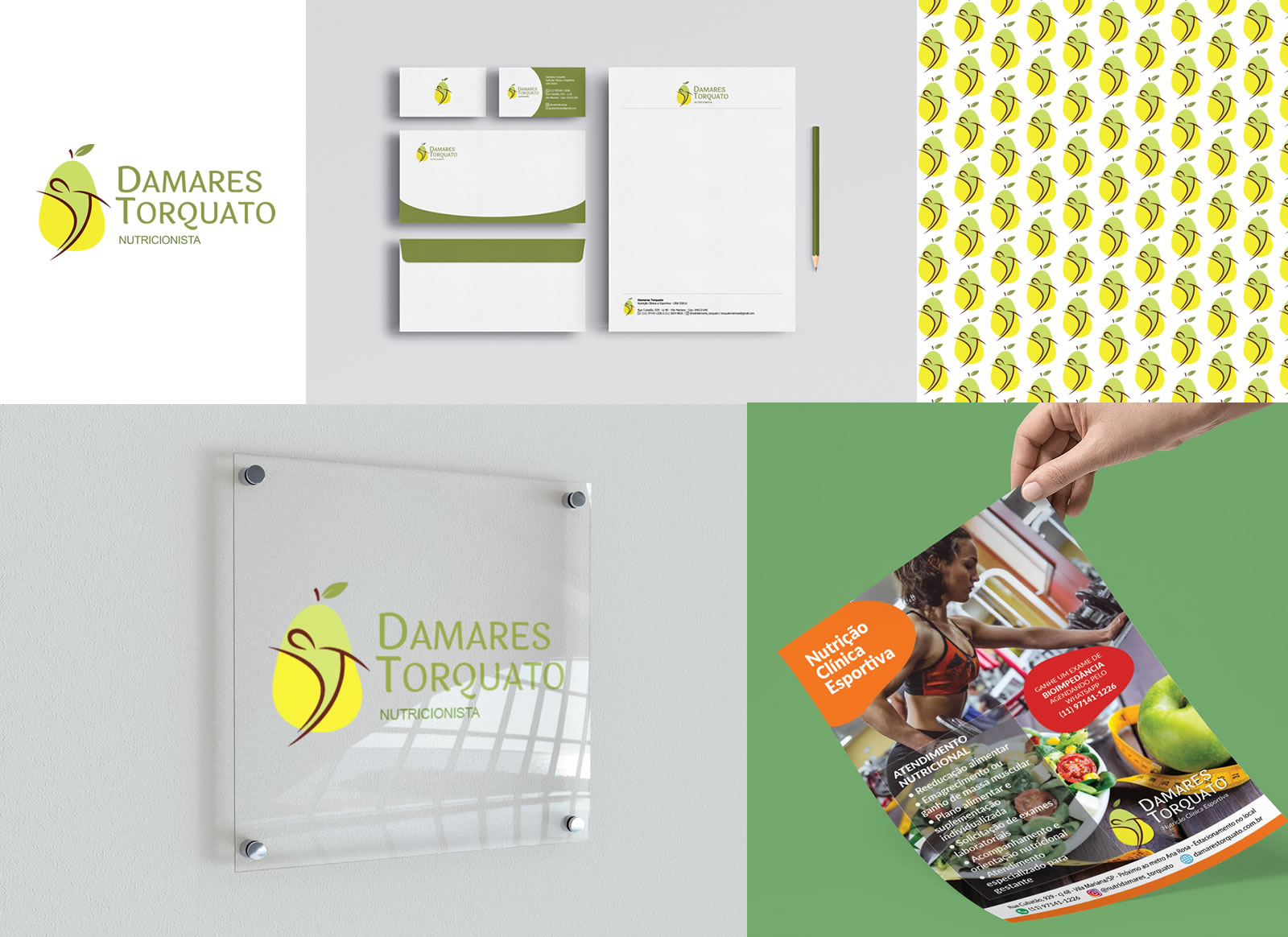 Criação de logotipo e identidade visual para Damares Torquato Nutricionista Esportiva